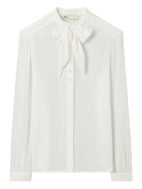 Georgette bow-detail shirt
