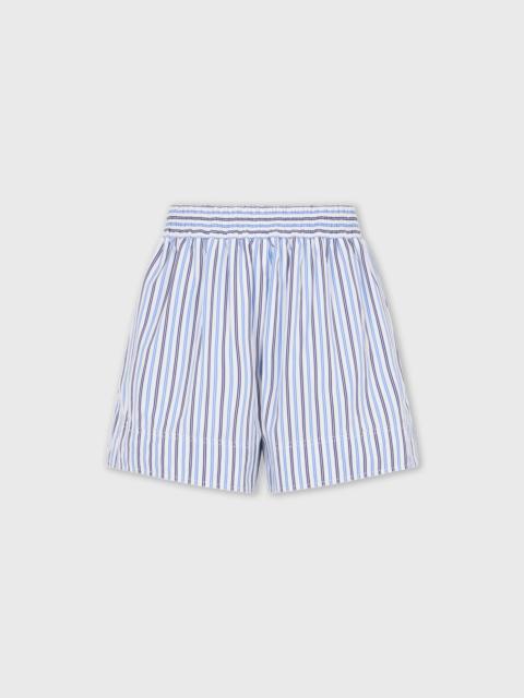 STRIPED SHORTS IN COTTON POPLIN