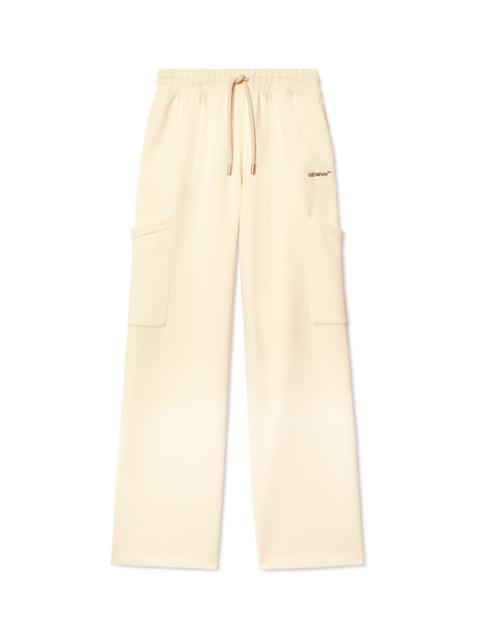 White Bookish Cargo Sweatpants