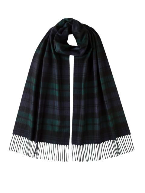 Black Watch Tartan Wide Cashmere Scarf