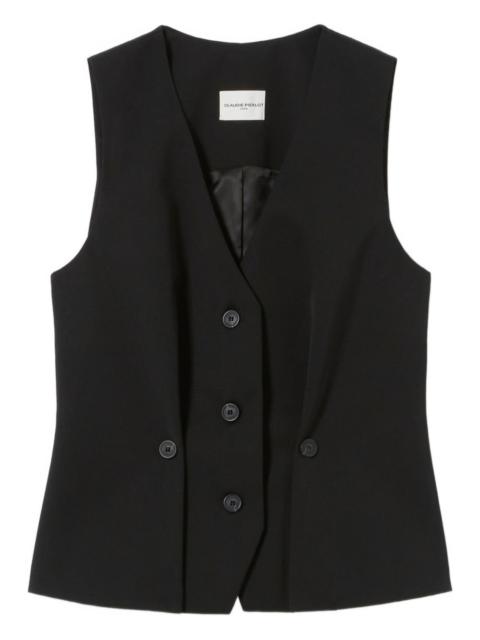 button V-neck vest