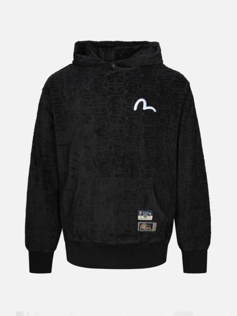 MONOGRAM JACQUARD BOUCLE AND SEAGULL EMBRODIERY RELAX FIT HOODIE