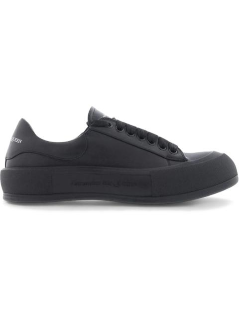 Alexander McQueen Leather Deck Plimsoll Black