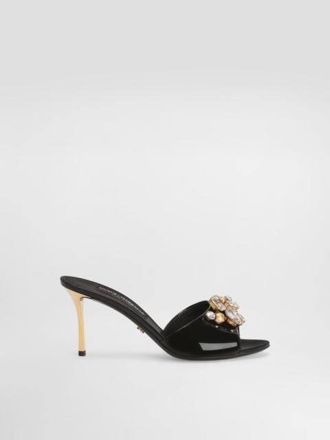 Keira patent leather embellished mules