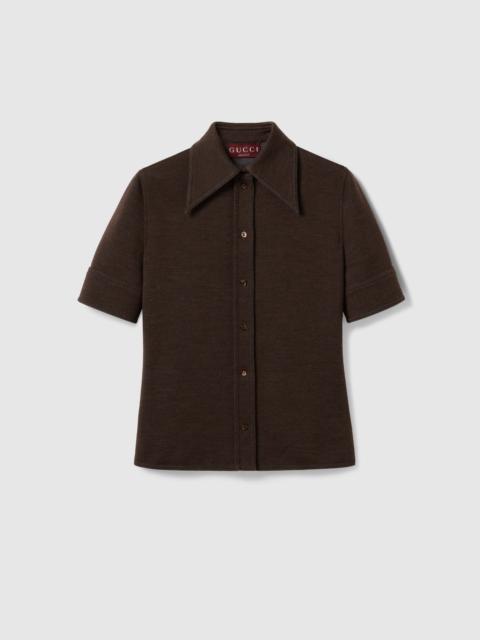 Wool cotton jersey shirt