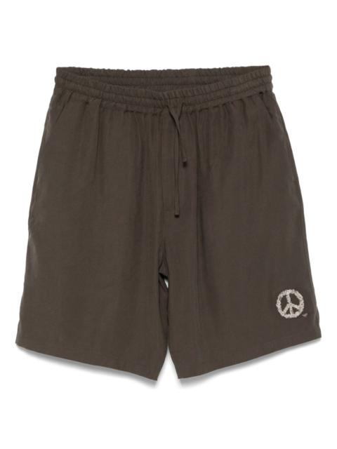 peace sign-motif shorts