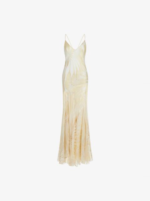 Ray Of Gold Print Satin Dress