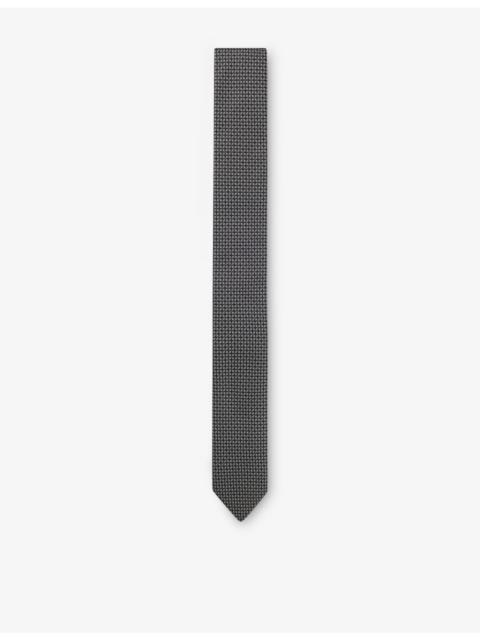 Jacquard-Pattern Silk Tie