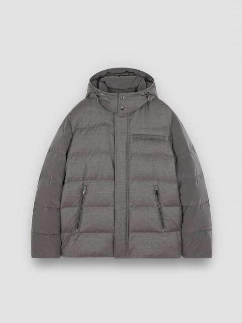 WOOL AND SILK PUFFER JACKET WITH CONTRAST INSERTS