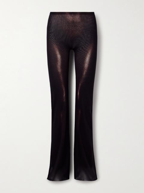 Body Dust Trompe L'oeil Printed Mesh Straight-leg Pants