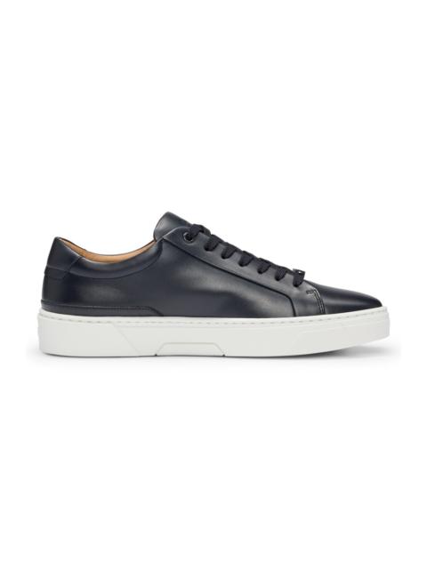 GARY LEATHER LOW-TOP TRAINERS WITH BRANDED LACE LOOP