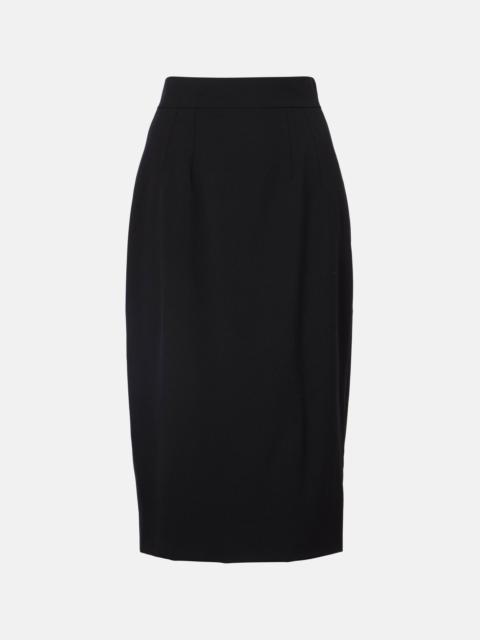 Wool-blend pencil skirt