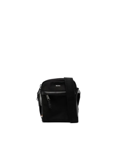 logo-embossed messenger bag