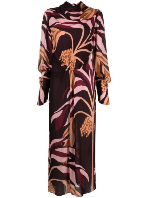 New Symbols silk maxi dress