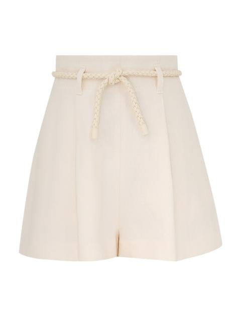 CRUSH LINEN TUCK SHORT