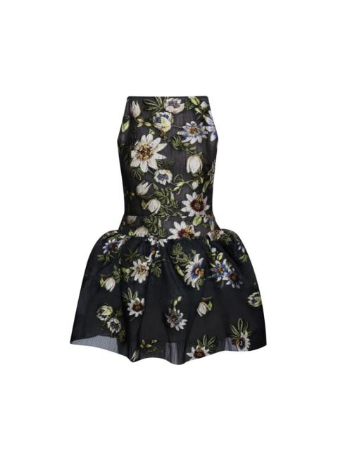 SLEEVELESS PASSIONFLOWER FIL COUPE MINI DRESS