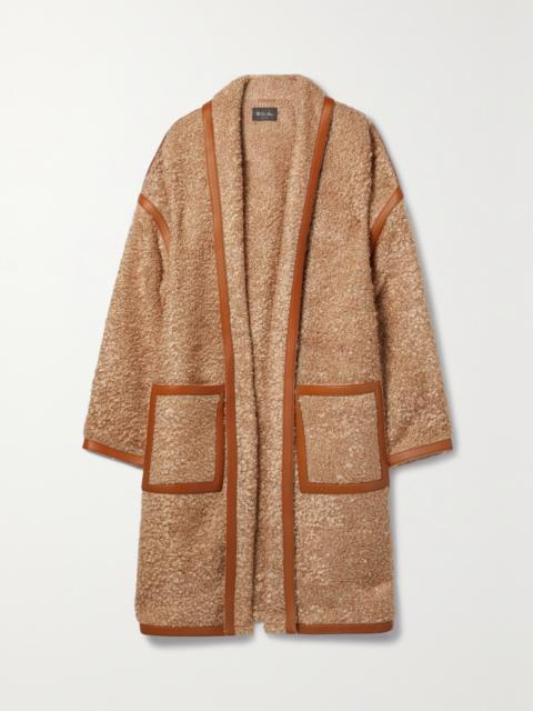 Reinhold Leather-trimmed Mohair-blend Bouclé Coat