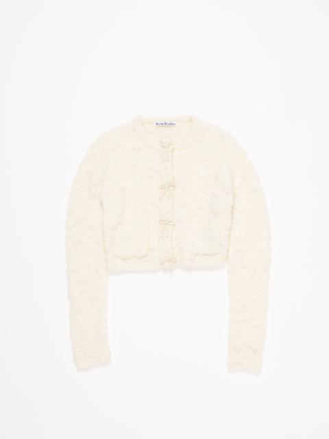 Bow wool cardigan - White