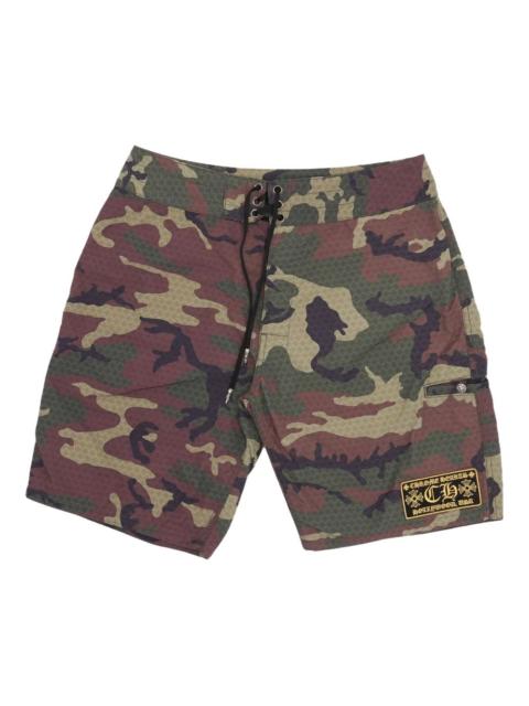 camouflage-pattern swim shorts