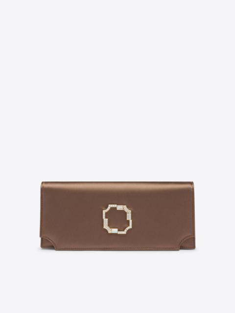 Vivien Taupe Satin Clutch Bag
