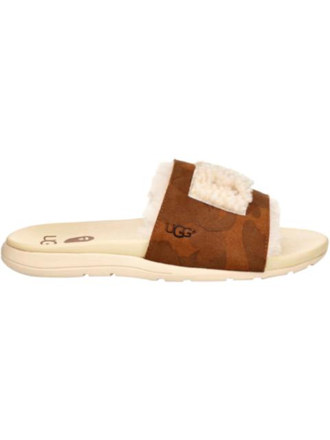 UGG Xavier Fur Logo Slide A Bathing Ape Chestnut