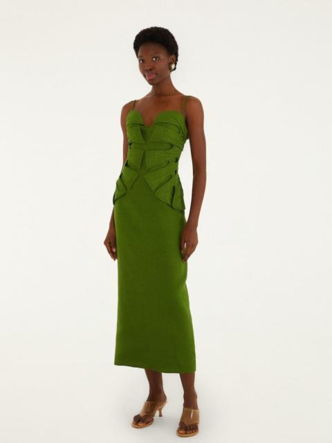 Green Monstera Leaf Sleeveless Maxi Dress Red Sleeveless Euroflax