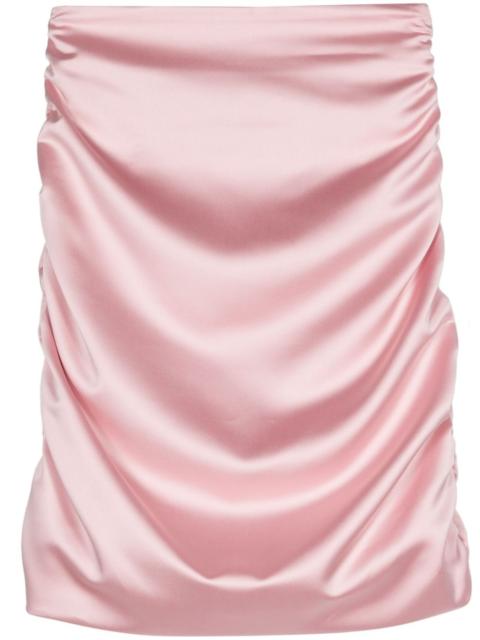 ruched-detail satin skirt