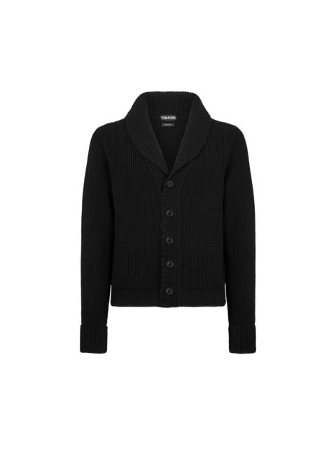 CASHMERE SHAWL COLLAR CARDIGAN