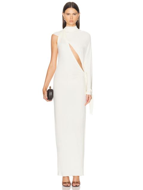 One Shoulder Cut Out Draped Dress