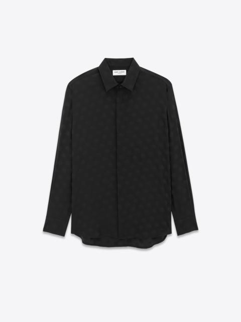 shirt in dotted shiny and matte silk