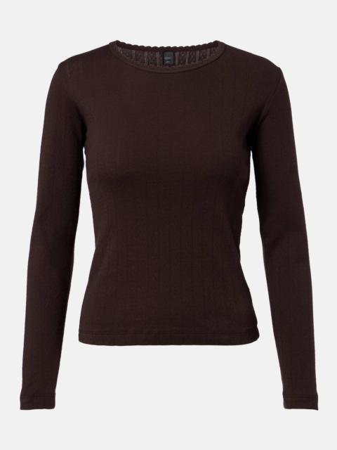 Pointelle cotton T-shirt