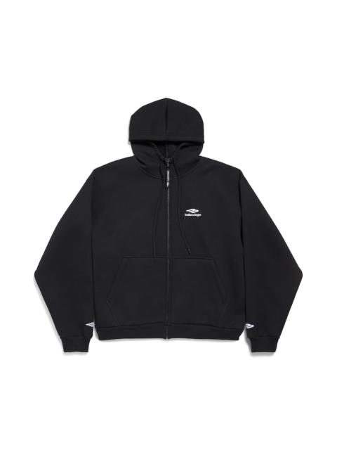 3b Sports Icon Zip-up Hoodie in Washed Black/white
