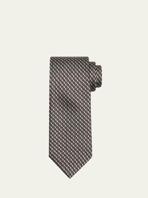 Men's Micro-Print Silk Tie