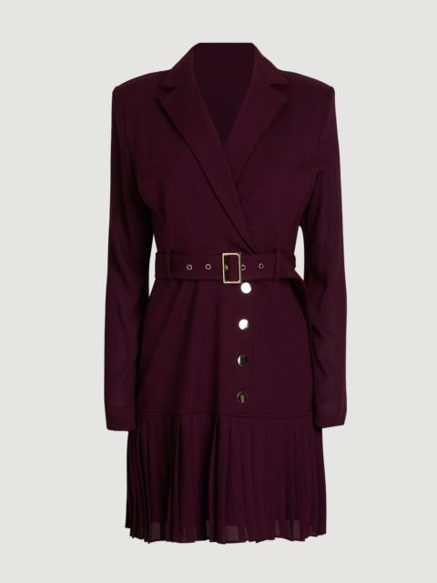 Jersey And Georgette Mix Pleat Mini Dress