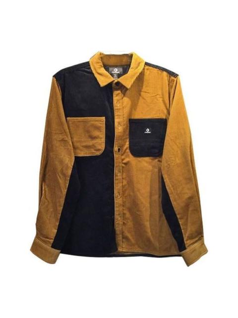 Converse Colorblock Corduroy Shirt 'Brown Black' 10023519-A01