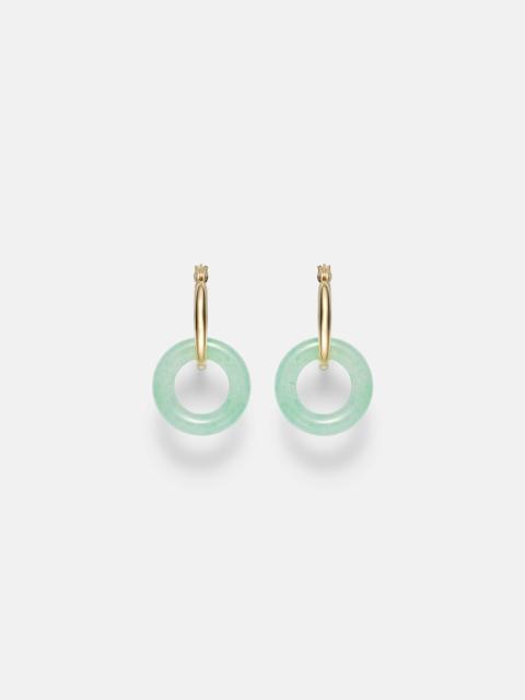 14kt gold (585/1000) earrings with jade