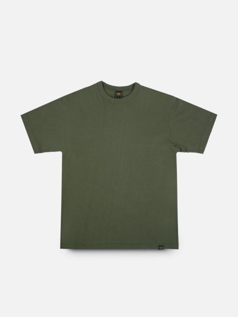 6.5OZ LOOPWHEEL CREW NECK T-SHIRT WITH LONGER BODY - OLIVE