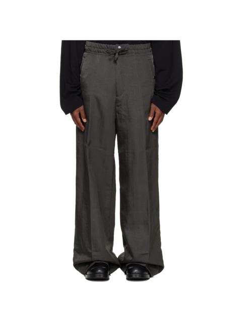 Gray Loose Nylon Trousers