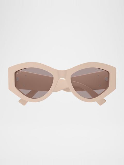 GG Extruded 53mm Geometric Acetate Sunglasses
