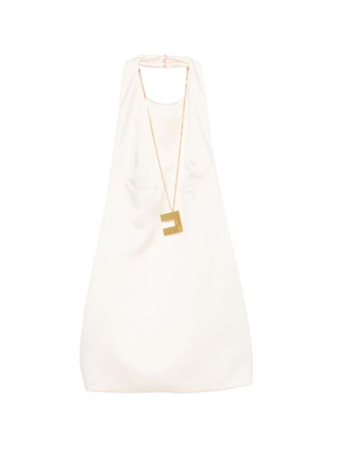 halterneck mini dress