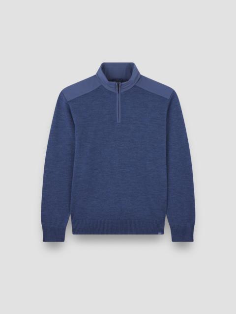 HALF-ZIP SWEATER IN SOFT COOL TOUCH WOOL WITH TYPHOON® RE-4X4 STRETCH DETAILS
