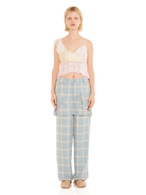 OCEAN PLAID CARGO SKIRTPANT