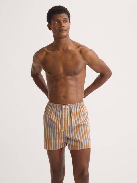 Men's Classic Fit Boxers Wellington Cotton Brown and Blue Multicolor Stripe