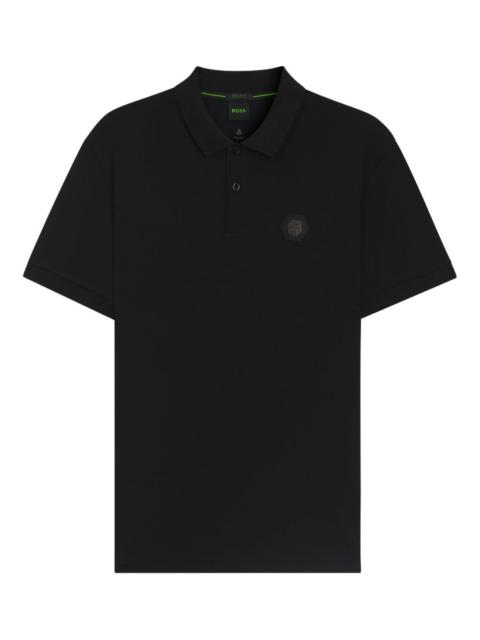 logo-plaque polo shirt