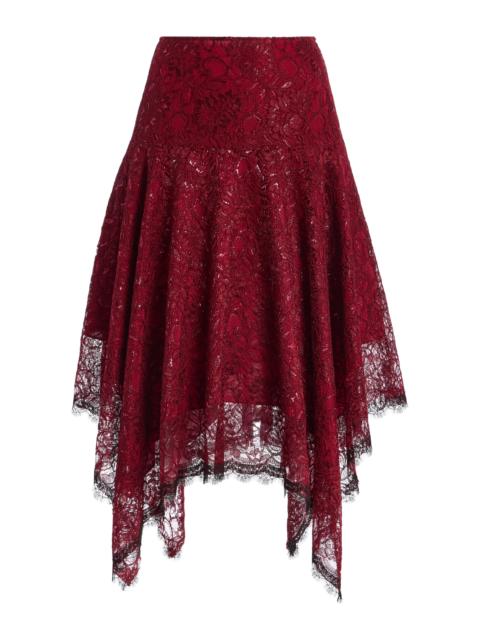 Exclusive Lace Midi Skirt burgundy