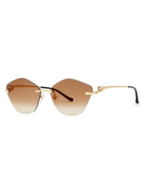 Cartier Rimless Hexagon-frame Sunglasses