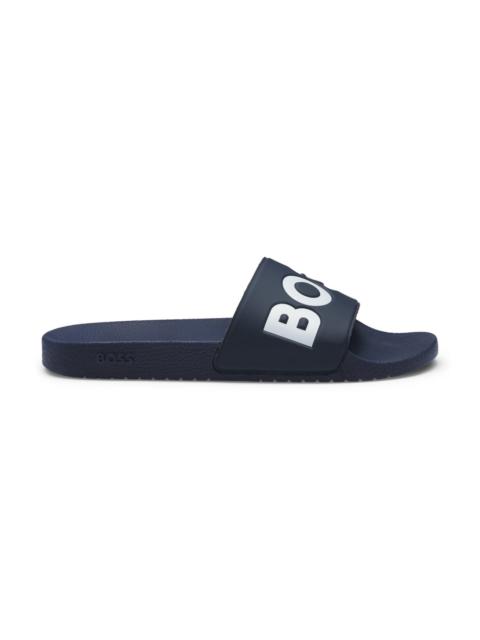ITALIAN-MADE SLIDES WITH LARGE LOGO DETAIL