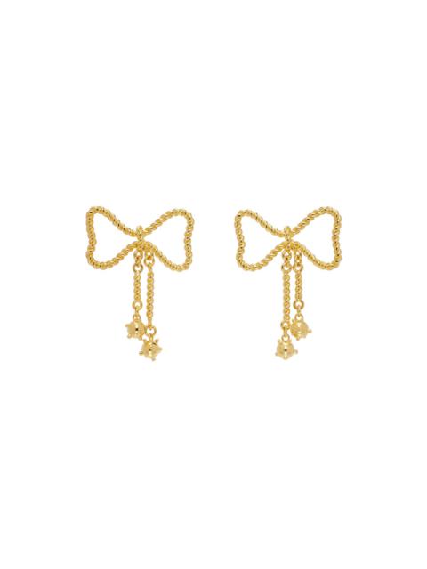 Gold Mace Bow Earrings