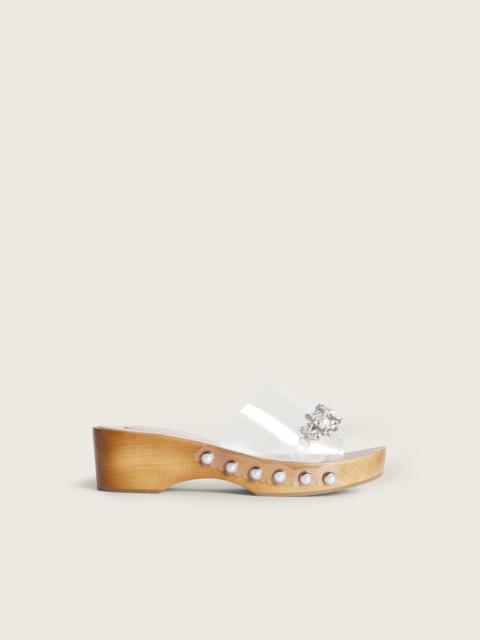 Embellished Scalloped Wooden Clog