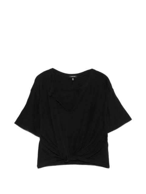 V-neck twist T-shirt